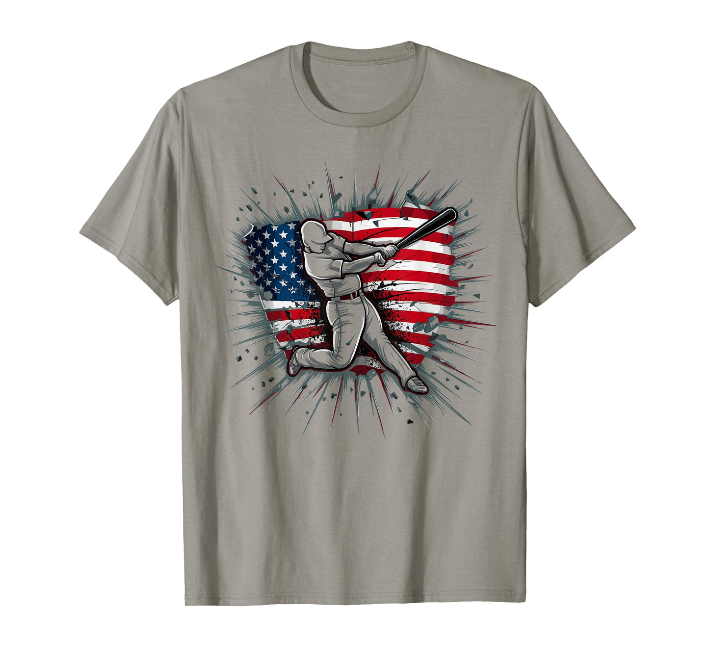Patriotic Baseball 4th Of July US American Flag Boys Vintage T-Shirt