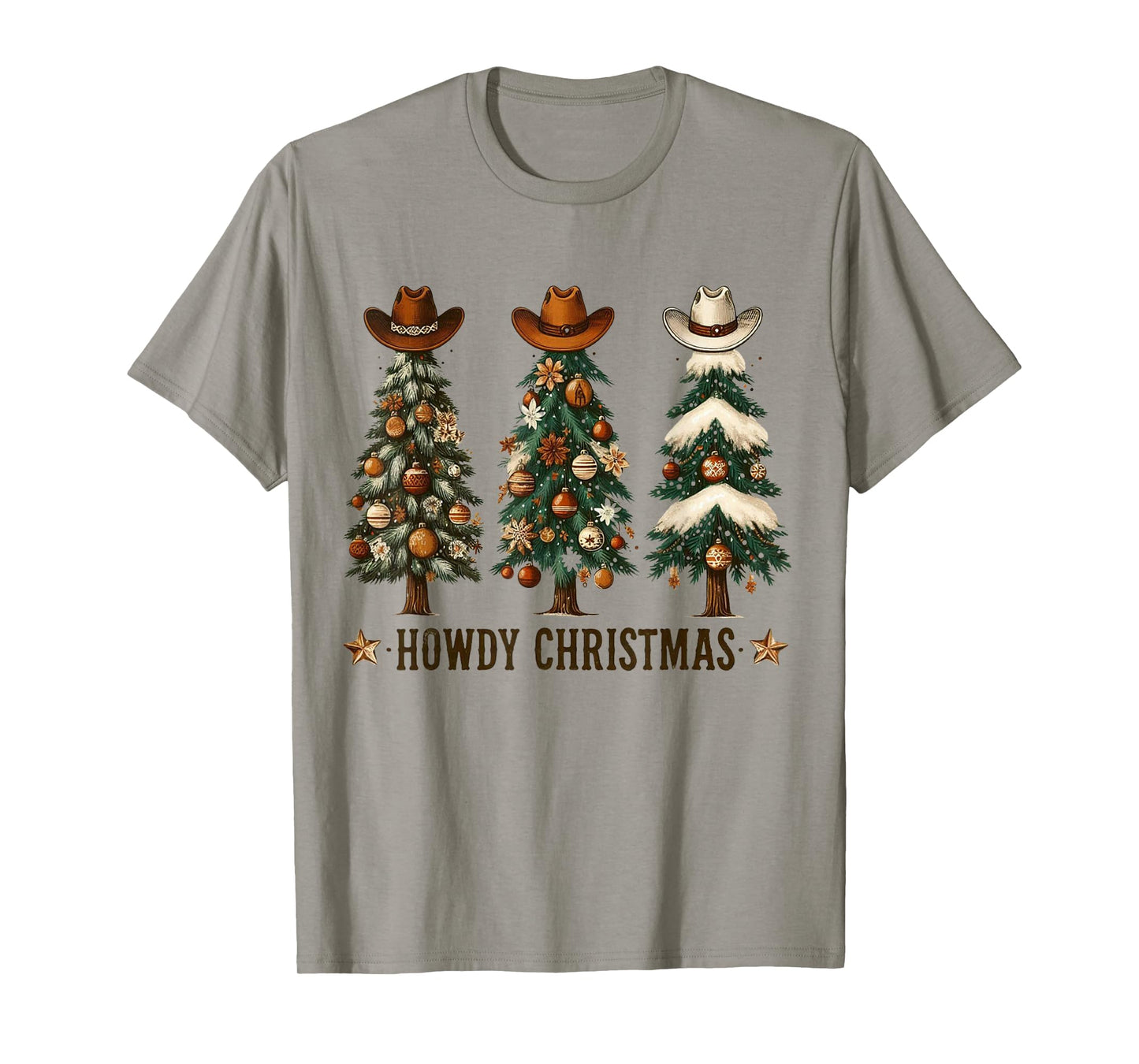 Howdy Christmas Xmas Tree Cowboy Western Coquette Bow Pajama T-Shirt