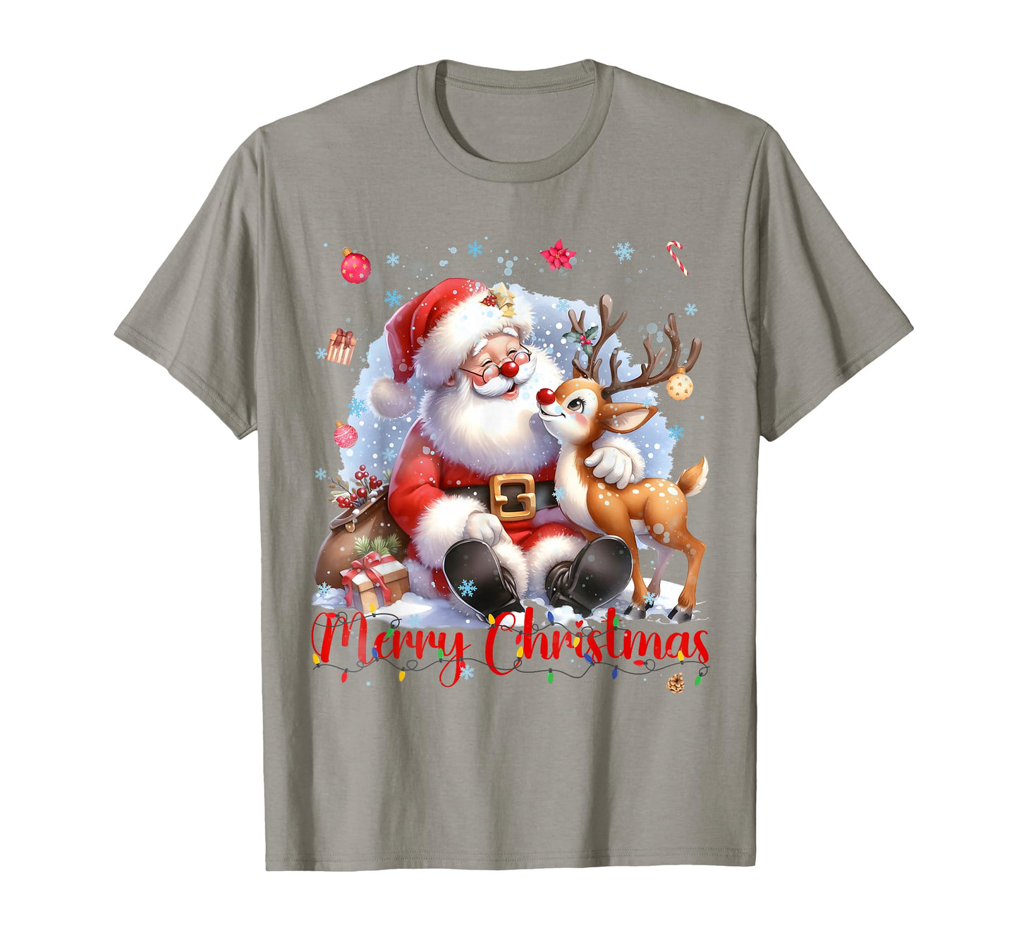 Merry Christmas Santa Rudolph Christmas Xmas Men Women T-Shirt
