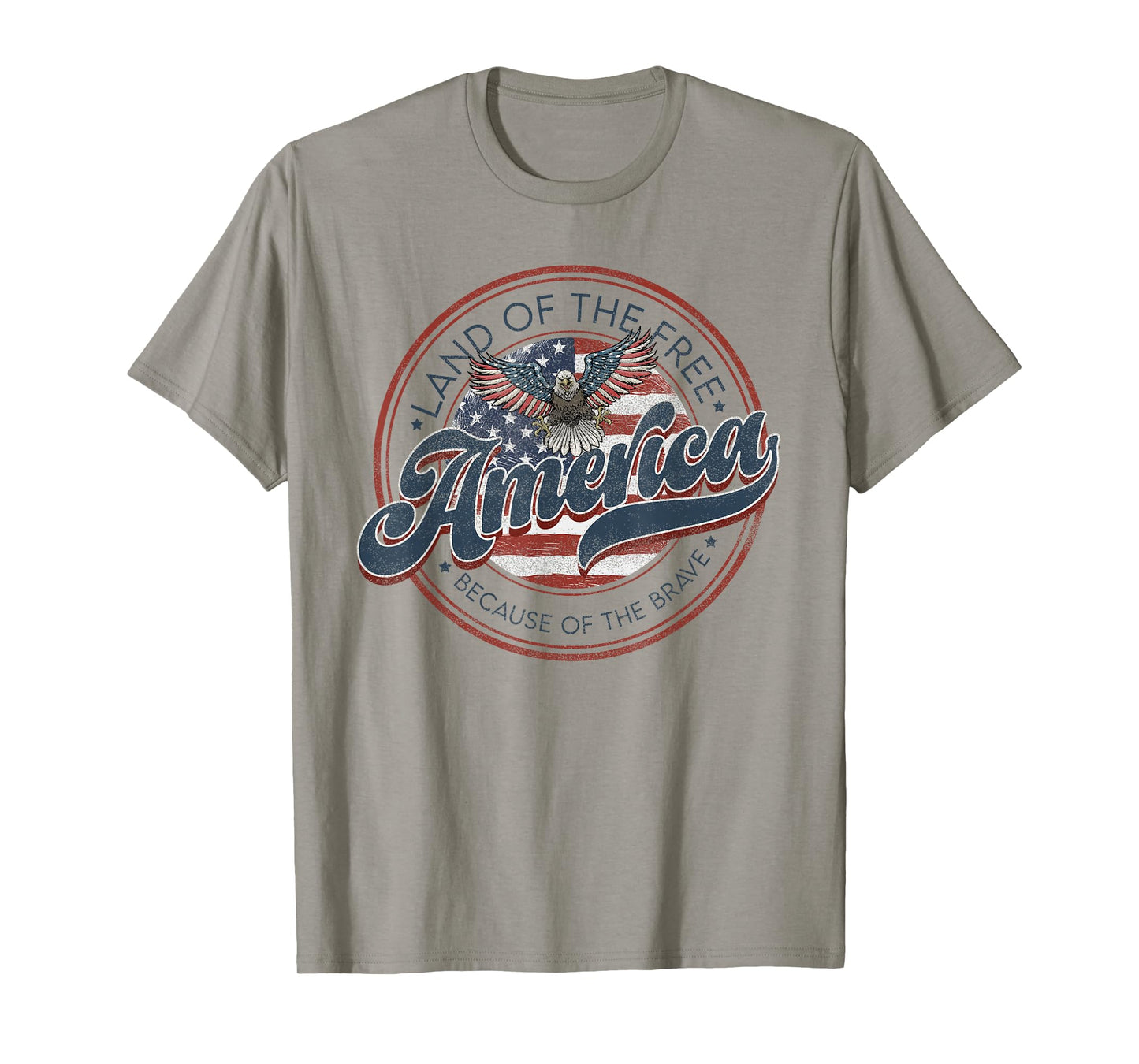 Vintage America Eagle Land of the Free Because of the Brave T-Shirt
