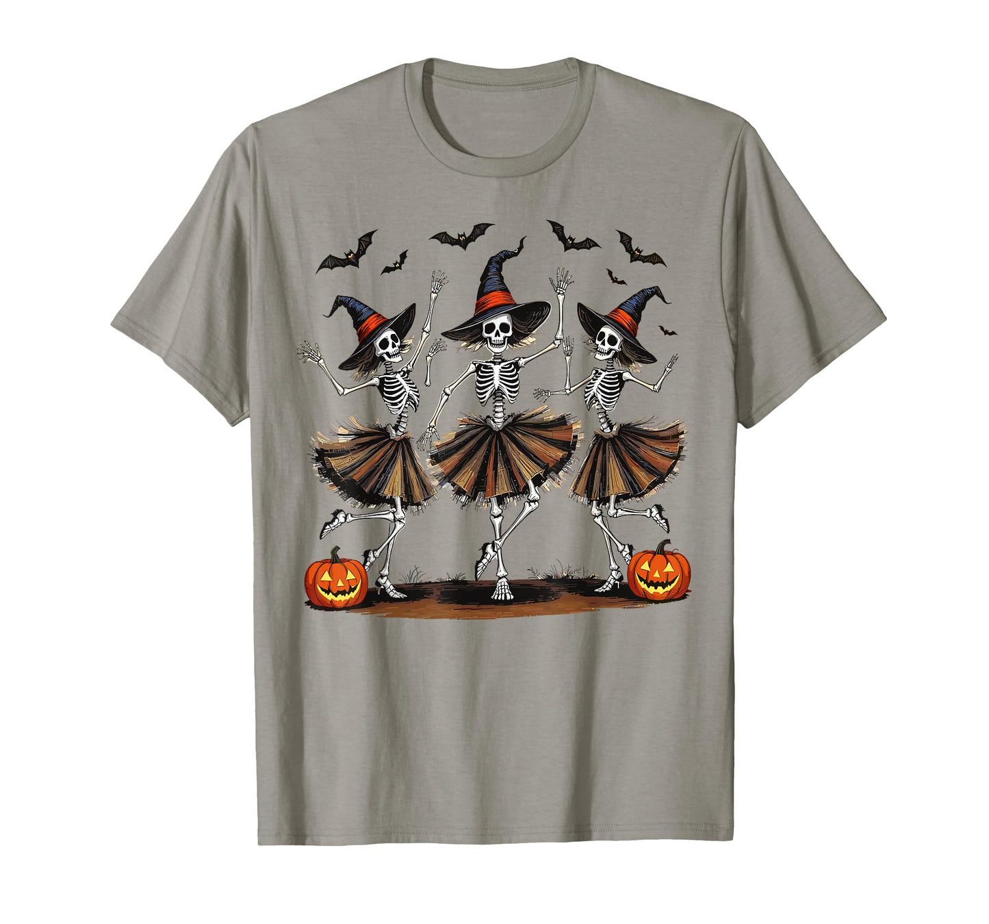 Dancing Skeleton Witches Halloween Costume Spooky Season T-Shirt