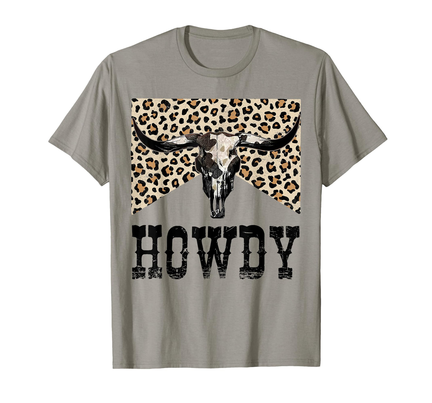 Retro Cow Skull Mens Women Howdy Western Cowboy Cowgirl T-Shirt