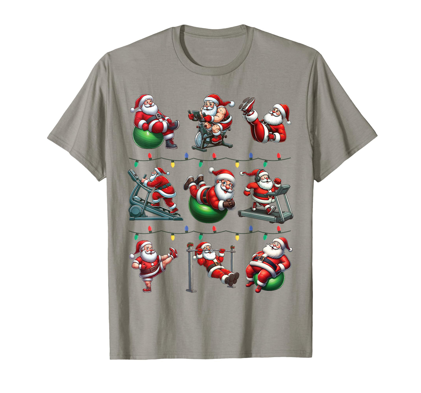Santa Fitness Collection Gym Workout Weightlifting Christmas T-Shirt