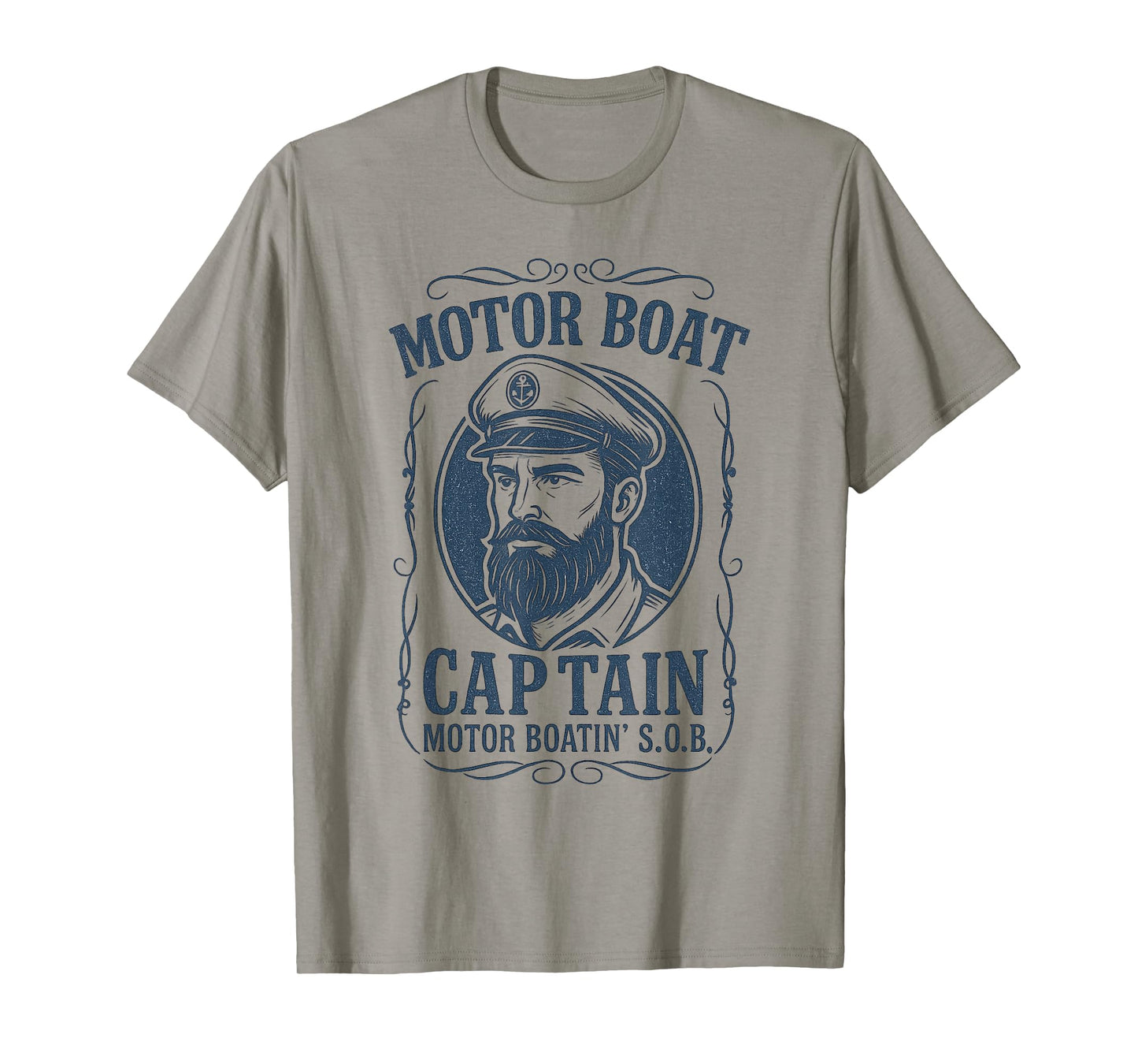 Motor Boat Captain Funny Men Vintage T-Shirt