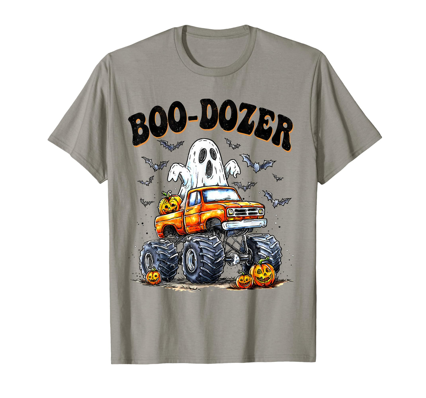 Boo Dozer Ghost Bulldozer Halloween Construction Trucks Kids T-Shirt