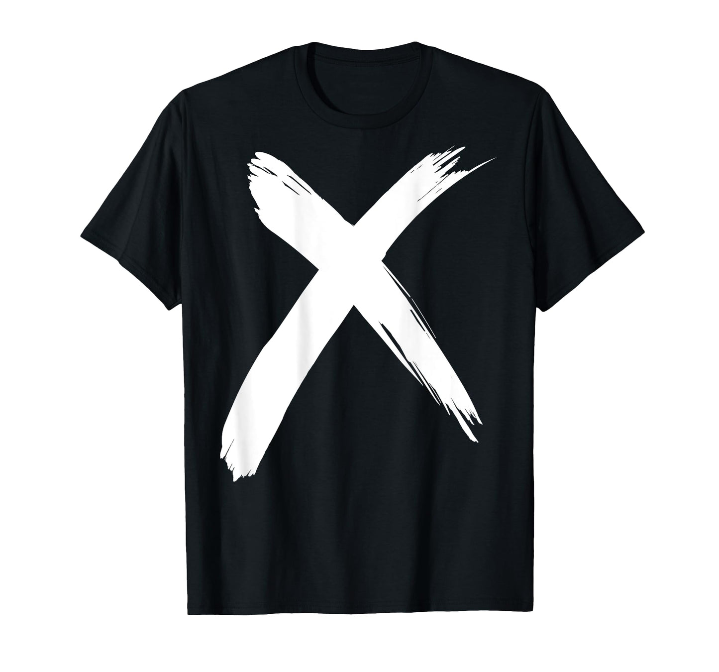 X Symbol Brush Strokes T-Shirt Back Print