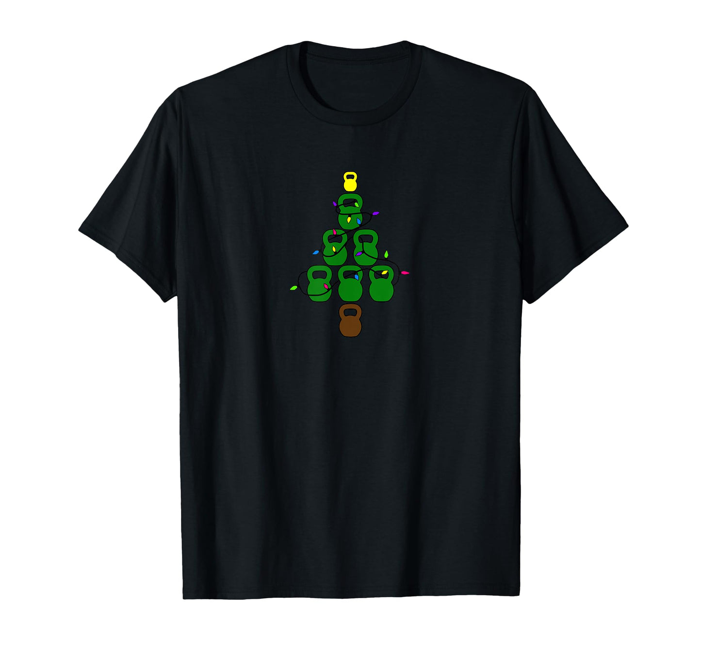 Kettlebell Christmas Tree With Lights Workout T-Shirt T-Shirt