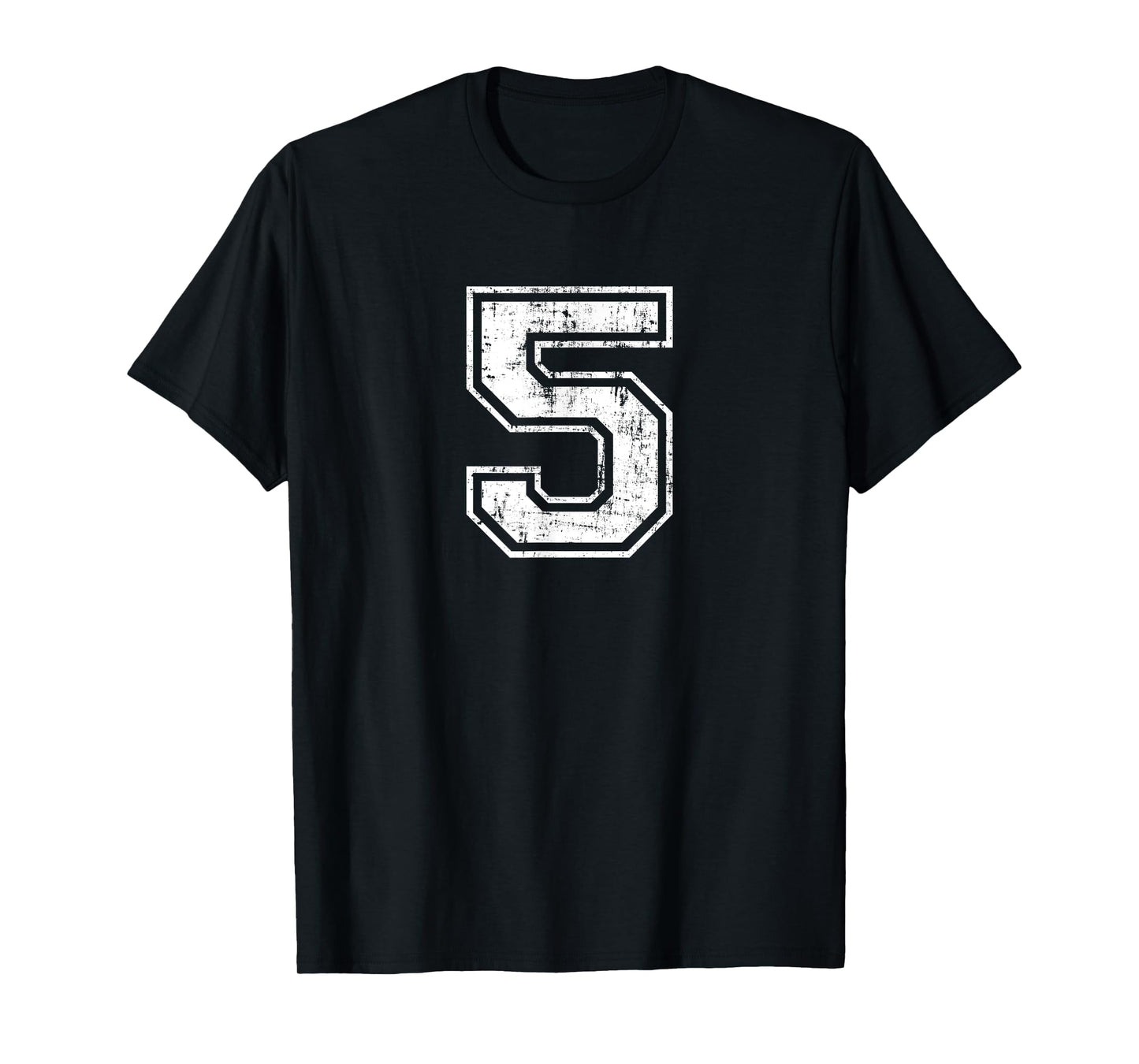 Number 5 Distressed Vintage Five Sports Training Practice T-Shirt