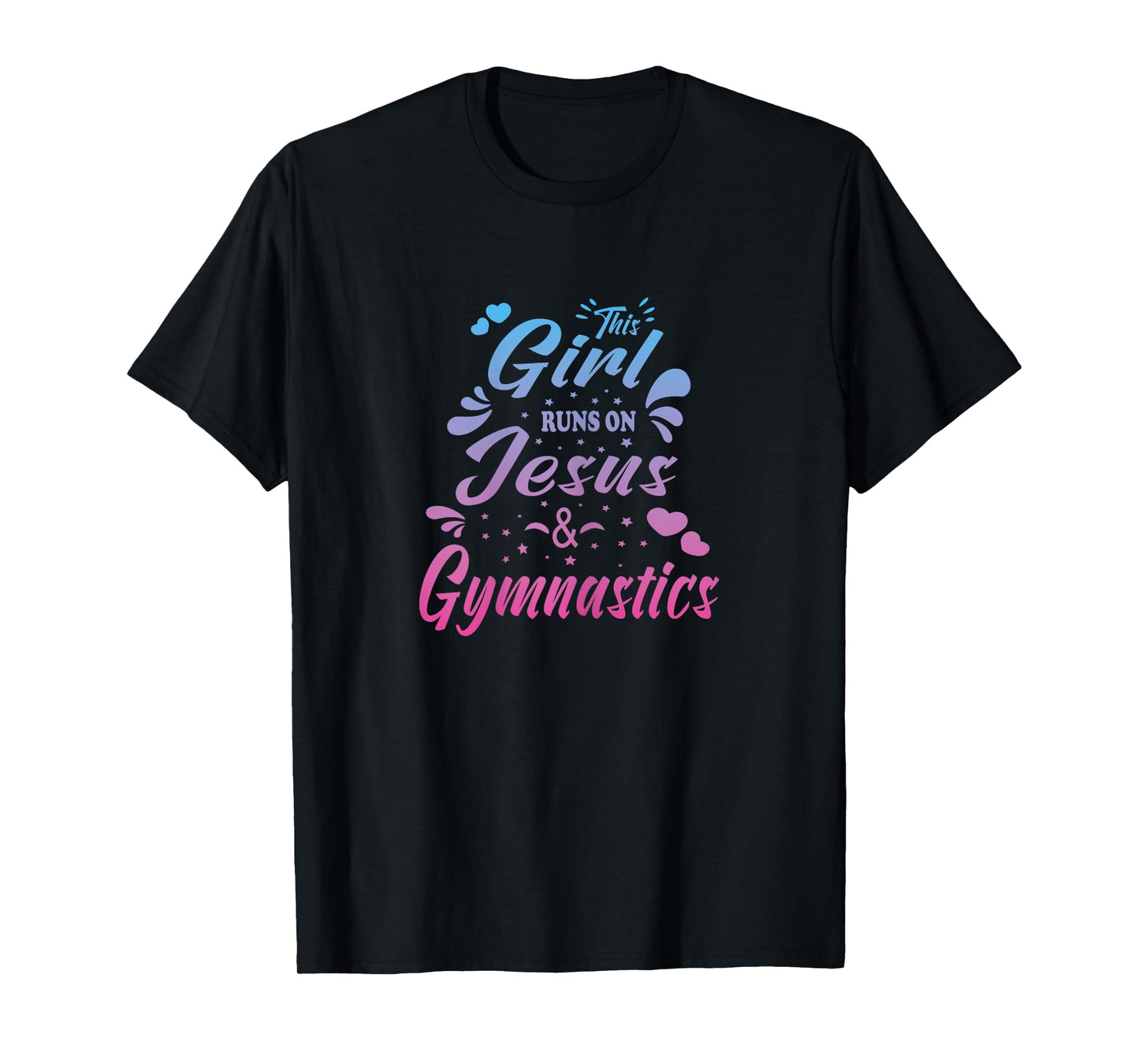 This Girl Runs On Jesus And Gymnastics Christian Women Kid T-Shirt