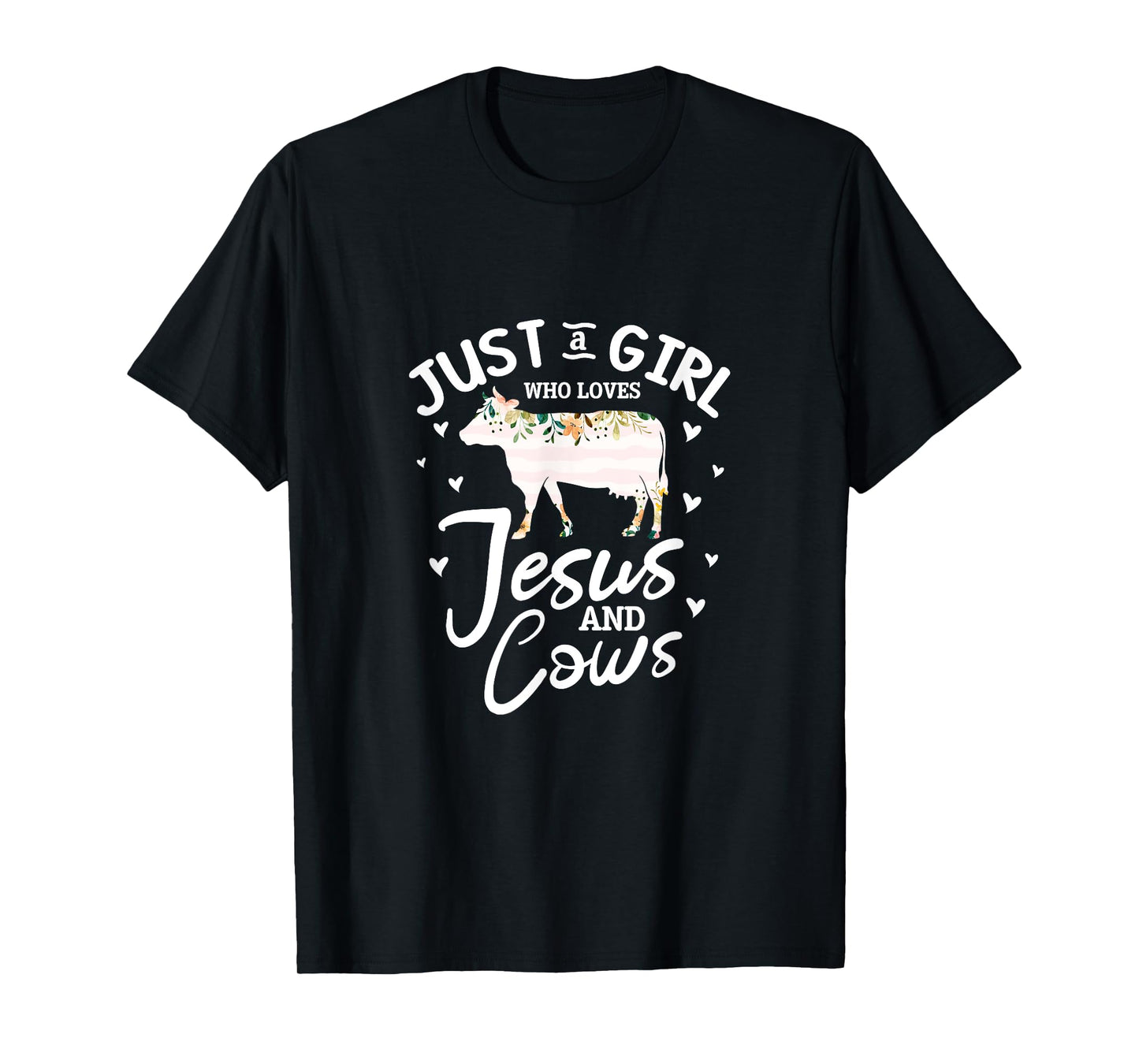 Cow Jesus Christian Just A Girl Who Loves Jesus and Cows T-Shirt