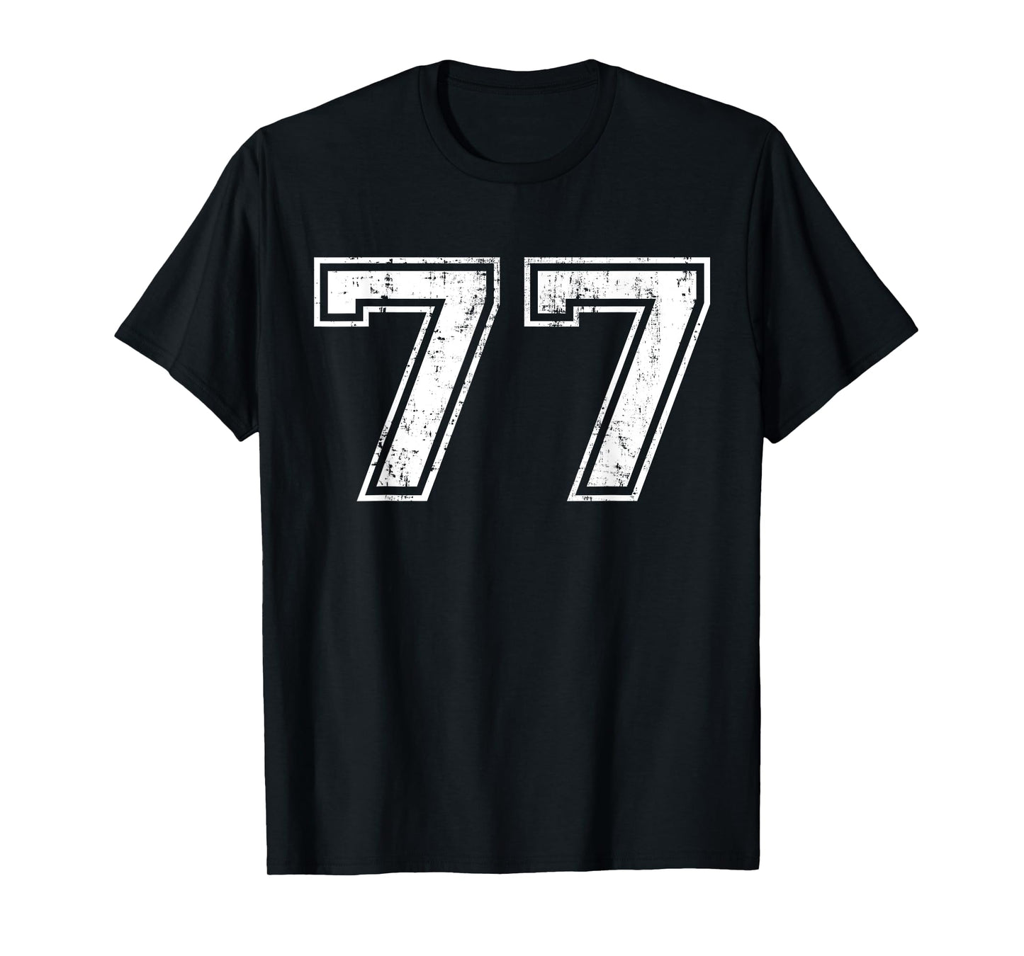 Number 77 Distressed Vintage Seventy Seven Sports Practice T-Shirt