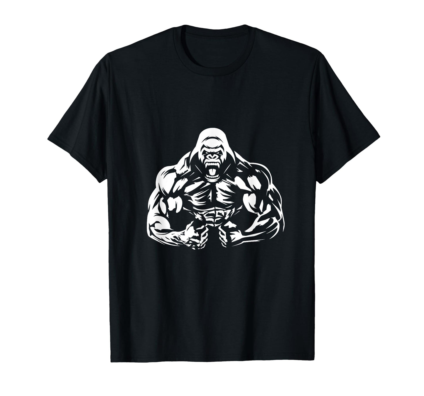 Vegan Fitness Gorilla Workout Apparel Unisex-Adults Gorilla Bodybuilder Vegan Workout Gym Strength Training T-Shirt