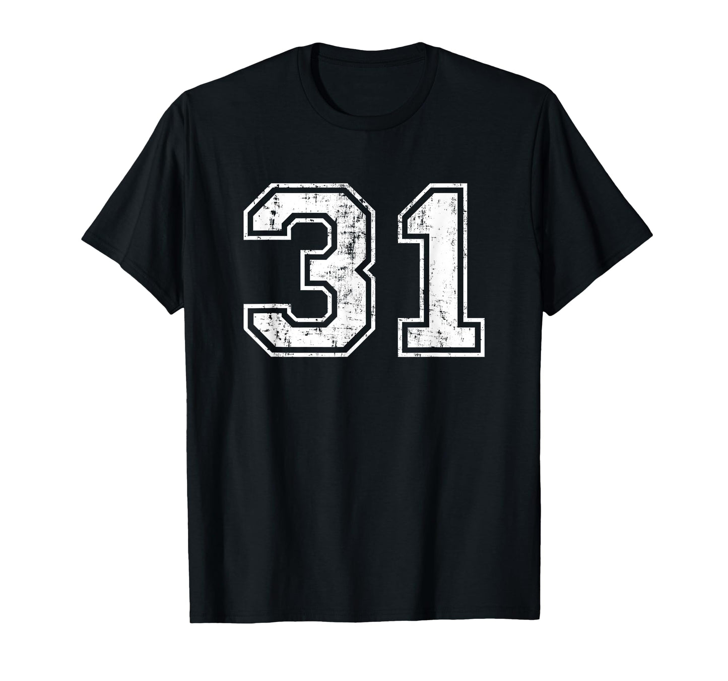Number 31 Distressed Vintage Thirty One Sports Team Practice T-Shirt
