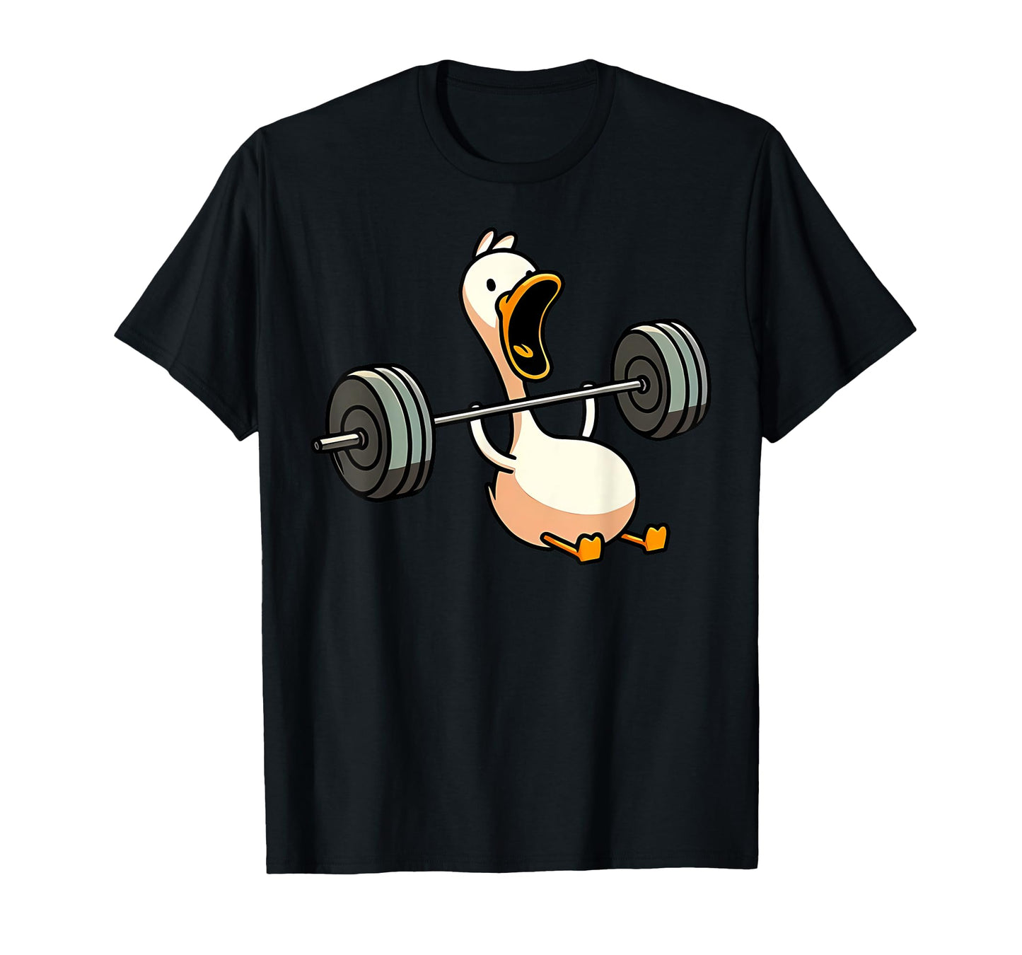 Funny Duck Deadlift Weight Lifting Bodybuilder Gym Workout T-Shirt, Small, Black