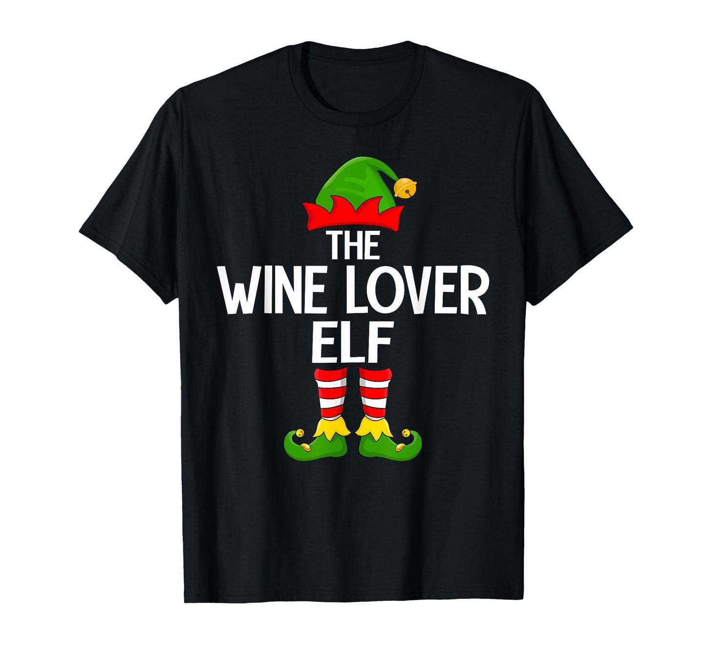 Wine Lover Elf Xmas Matching Family Elf Squad Christmas T-Shirt