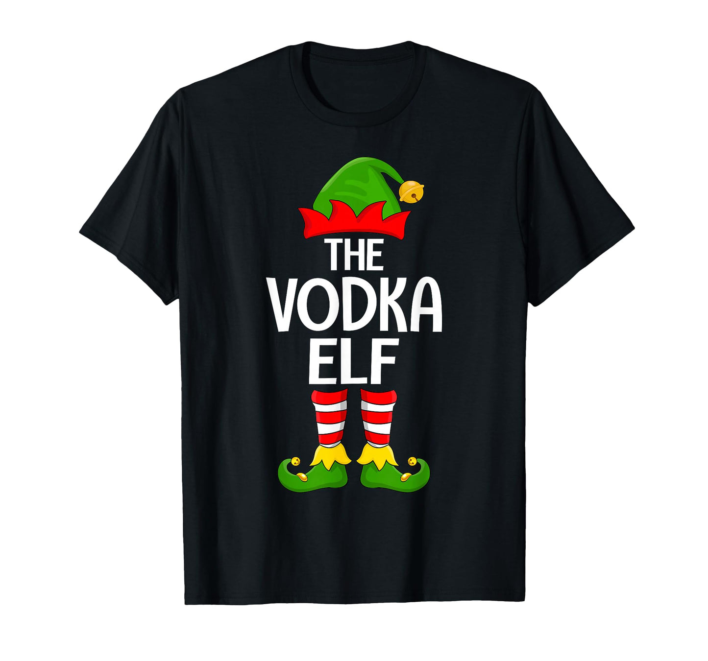 Vodka Elf Xmas Matching Family Elf Squad Christmas T-Shirt