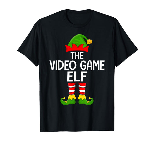 Video Game Elf Matching Family Elf Squad Christmas Gamer T-Shirt