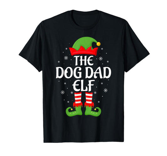 Dog Dad Elf Xmas Family Matching Elf Squad Christmas T-Shirt