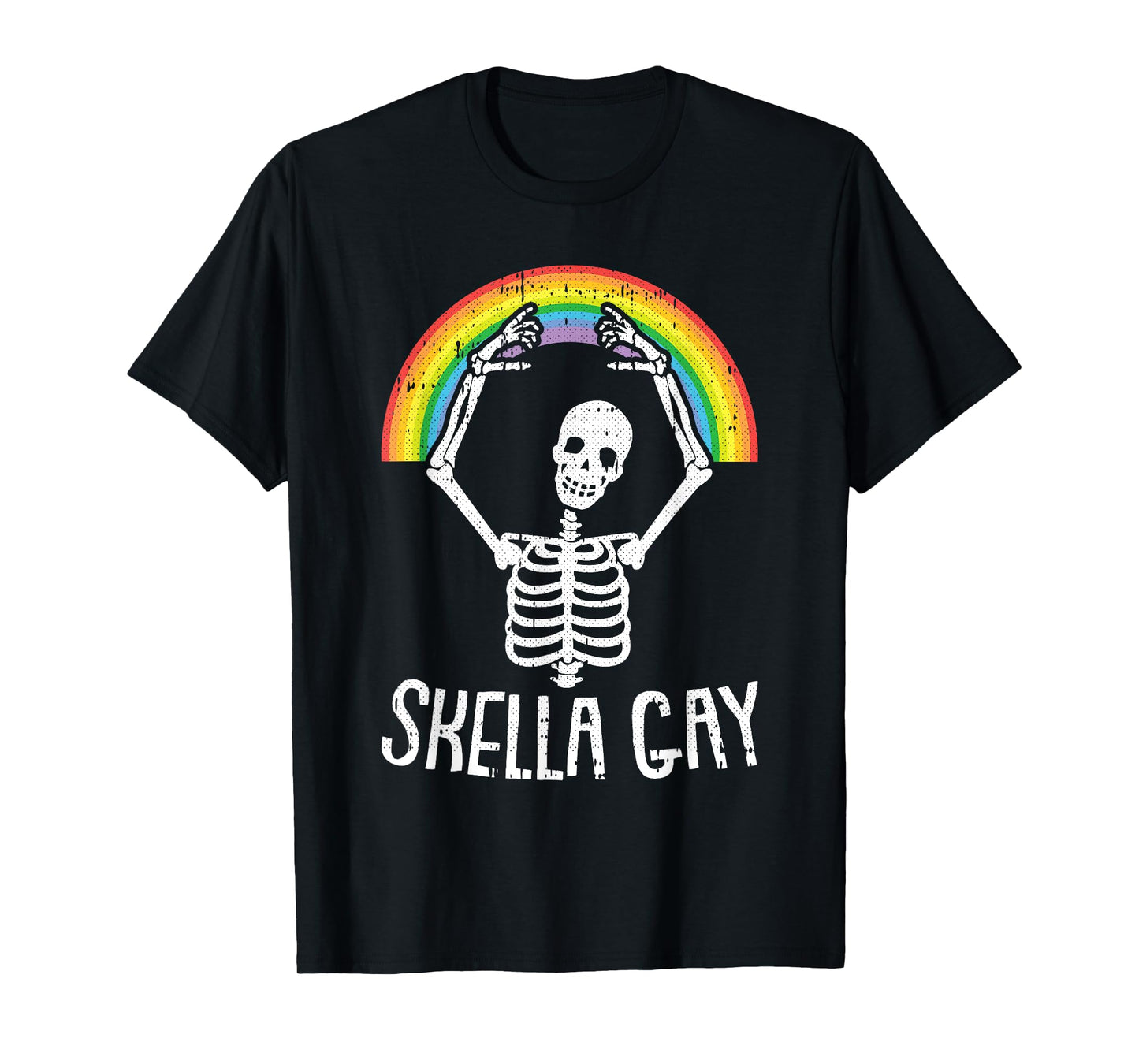 Gay Skeleton Lazy Halloween Costume Funny Skull LGBT-Q Pride T-Shirt