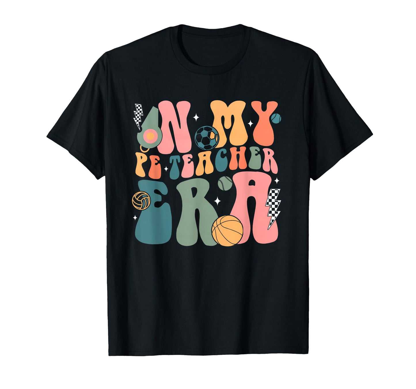 Groovy In My PE Teacher Era Physicial Education Teacher T-Shirt for Men Women