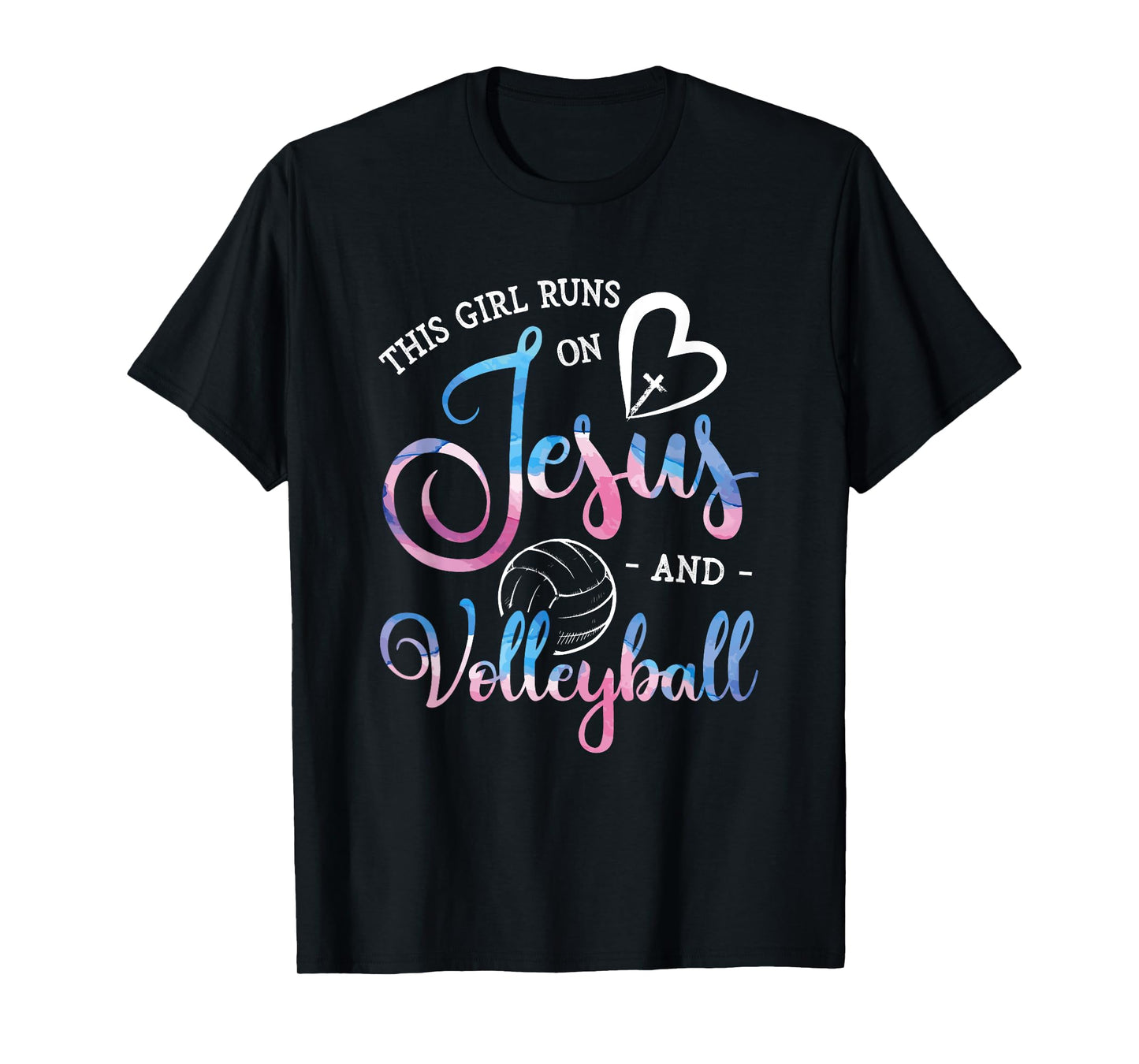 This Girl Runs On Jesus And Volleyball Player Christian Gift T-Shirt