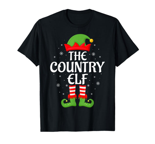 Country Elf Xmas Family Matching Elf Squad Christmas T-Shirt