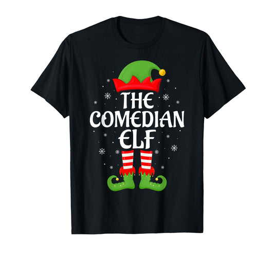 Comedian Elf Xmas Family Matching Elf Squad Christmas T-Shirt