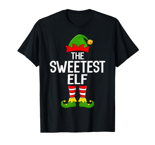 Sweetest Elf Xmas Matching Family Elf Squad Christmas T-Shirt