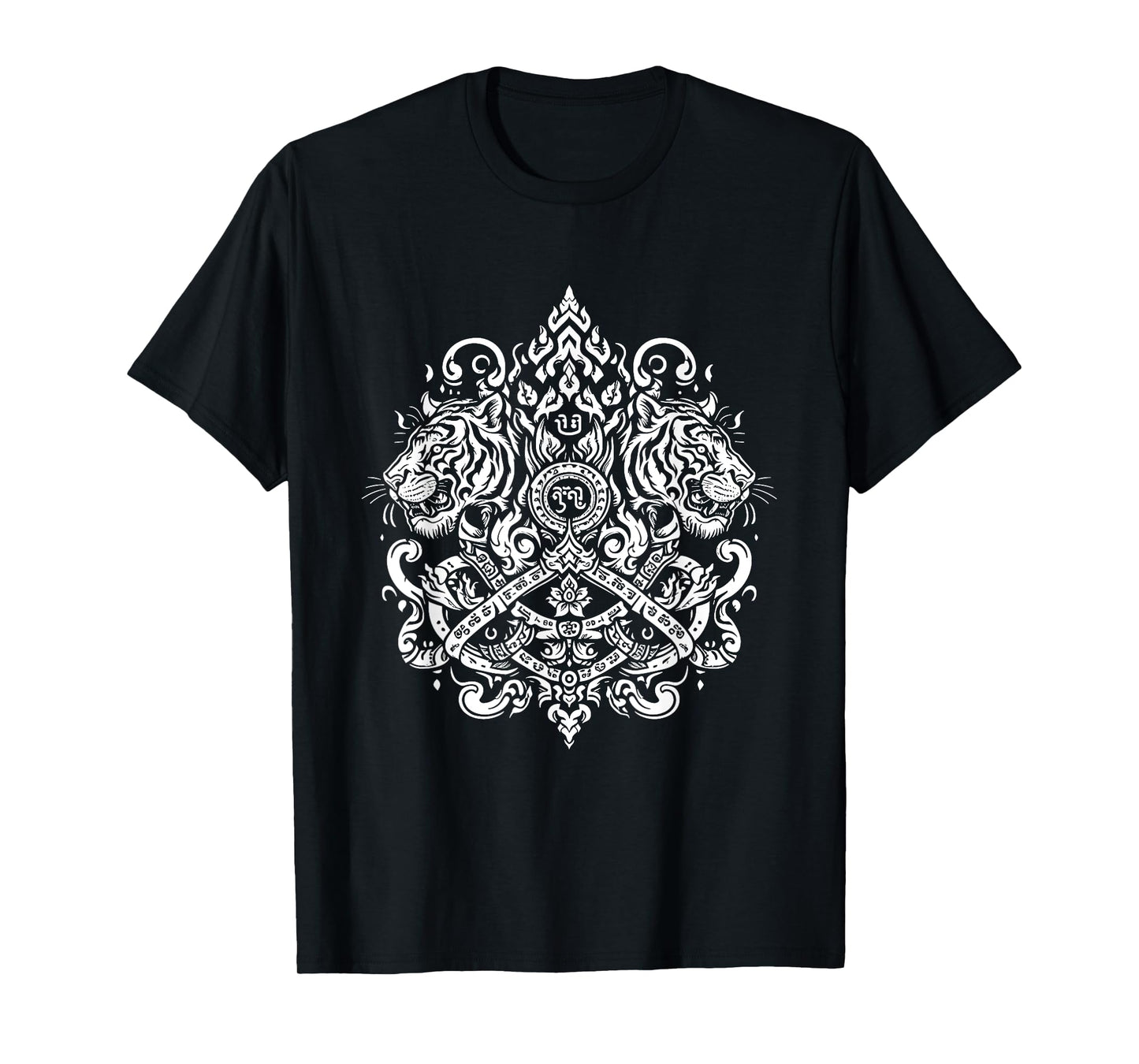Sak Yant Muay Thai MMA Tattoo Twin Tiger Martial Art Boxing T-Shirt
