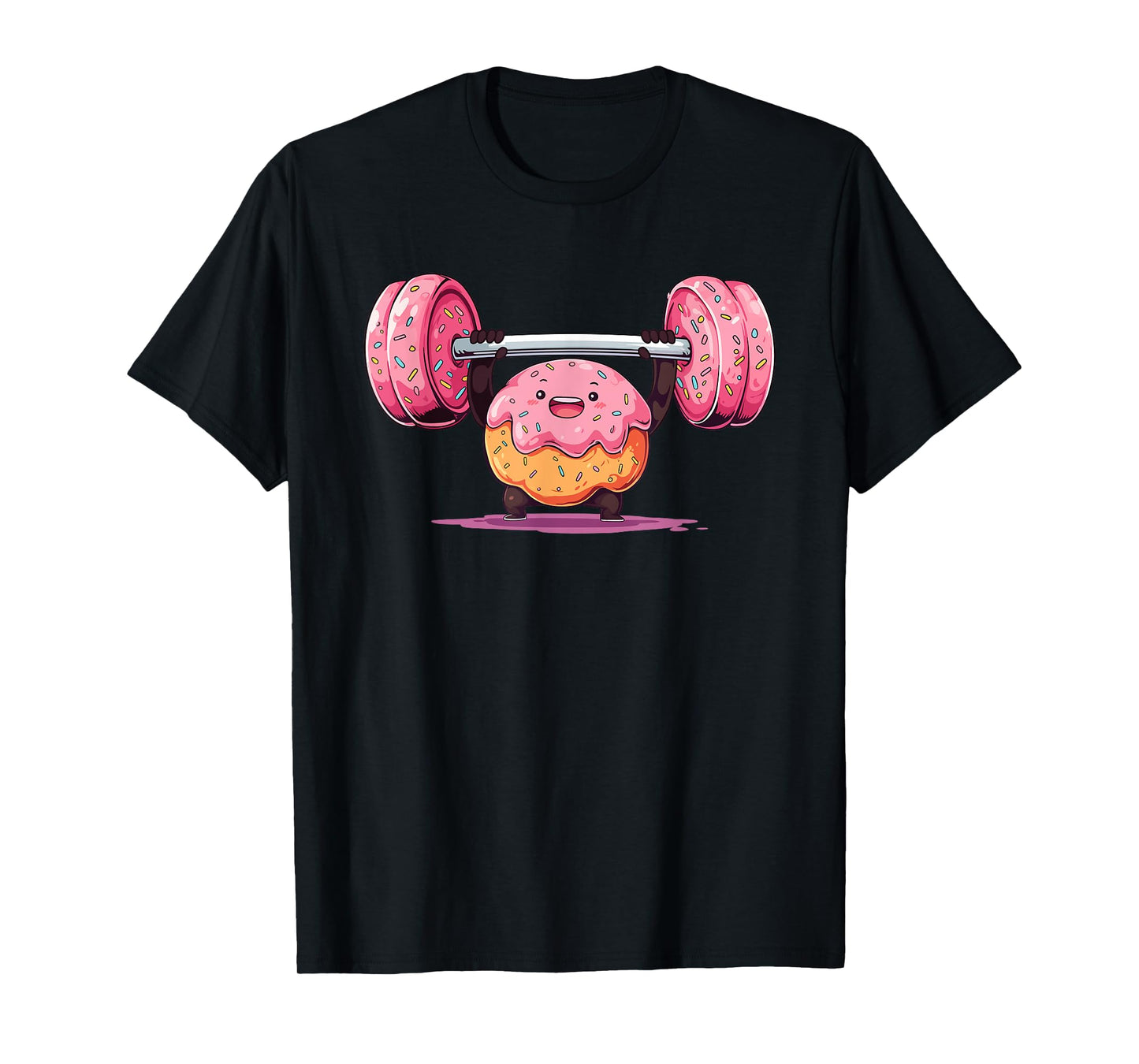 Donut Weightlifting Barbell Workout Gym Weightlifter Mens T-Shirt