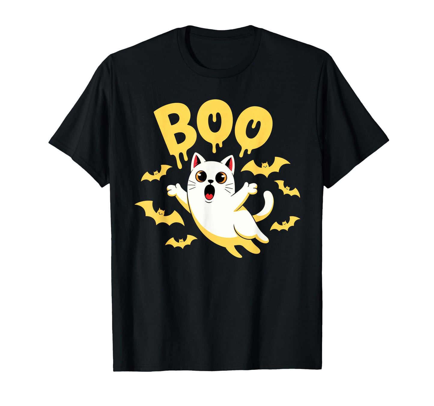 CAT Ghost Boo Cute Kitty Cats Lover Halloween Women Men T-Shirt