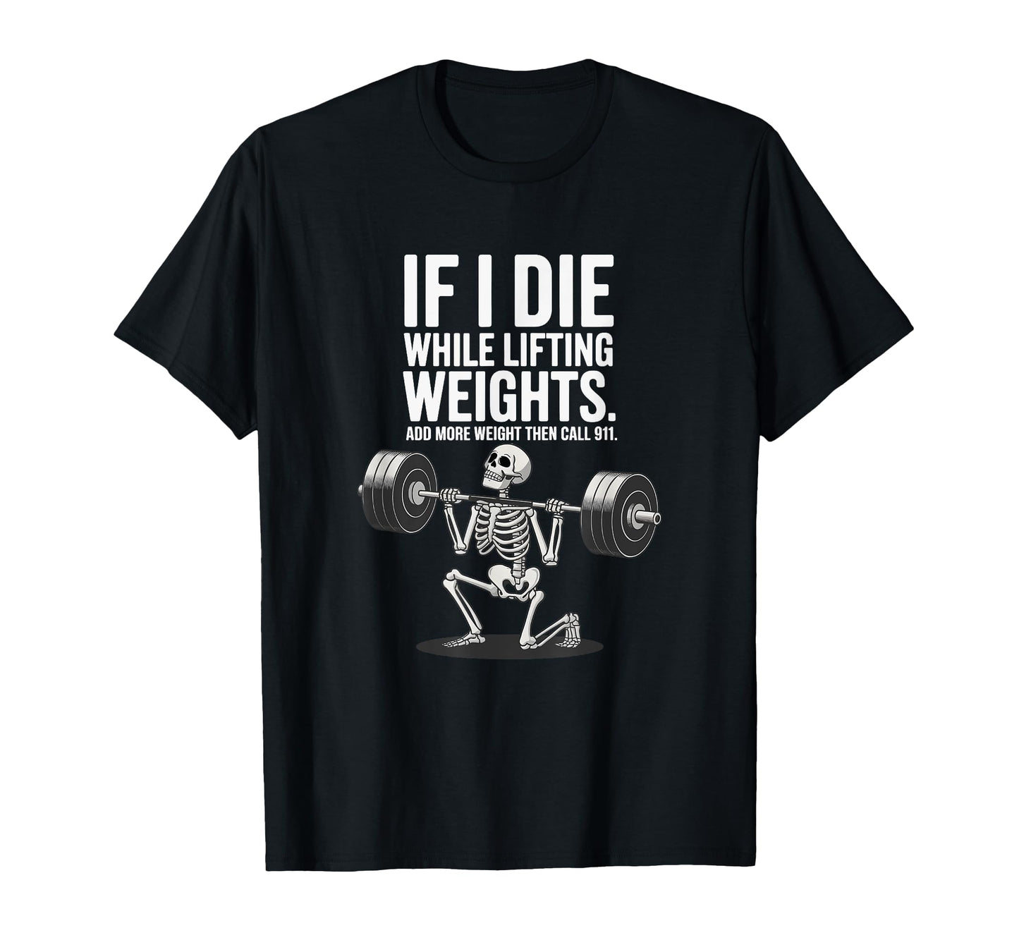 Hardcore Gym Lifter Apparel Unisex-Adults Black Small Modern Humorous Gym Skeleton Workout Fitness T-Shirt