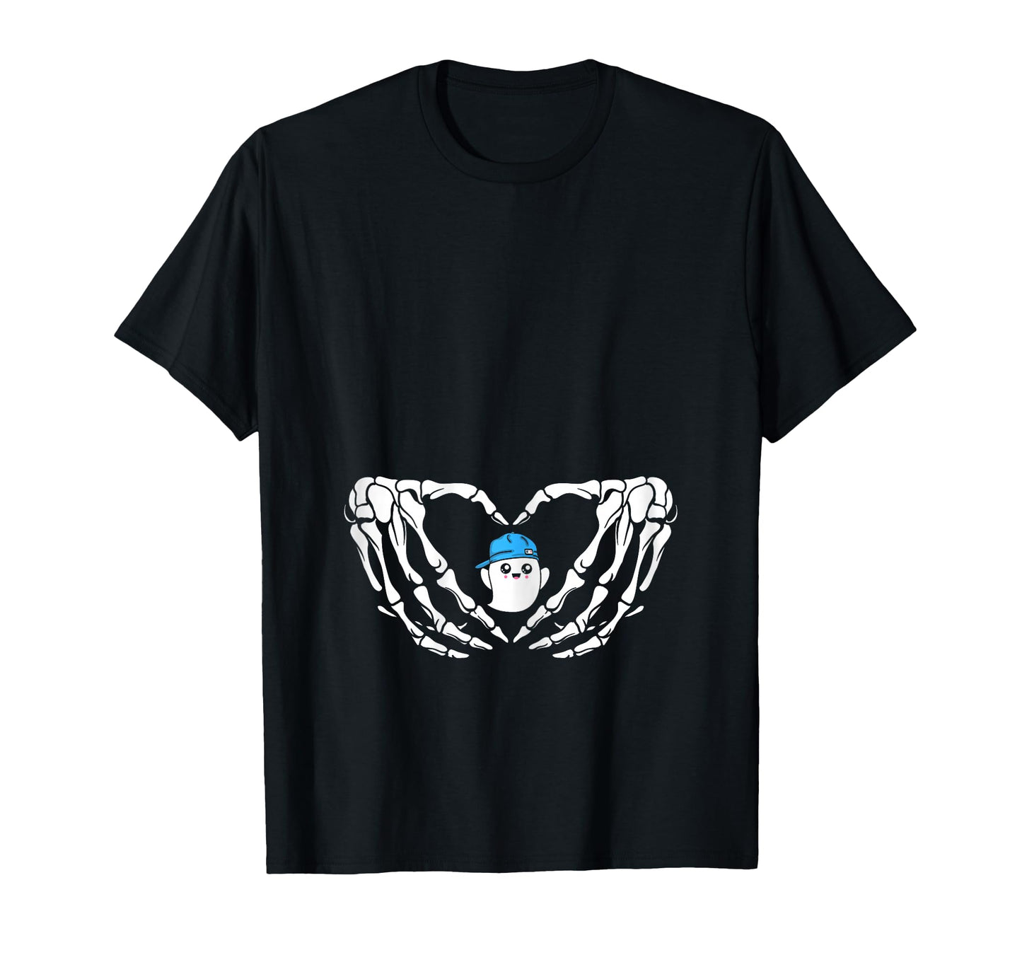 Halloween Pregnant Mom Cute Blue Baby Boy Ghost New Mama Mom T-Shirt