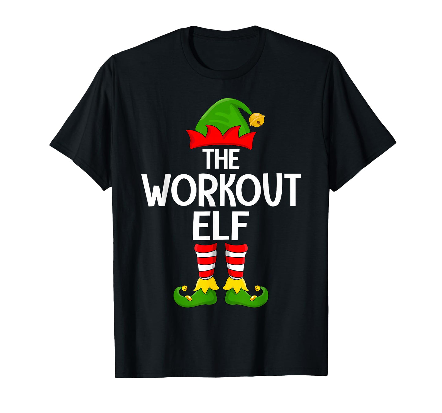 Workout Elf Xmas Matching Family Elf Squad Christmas T-Shirt