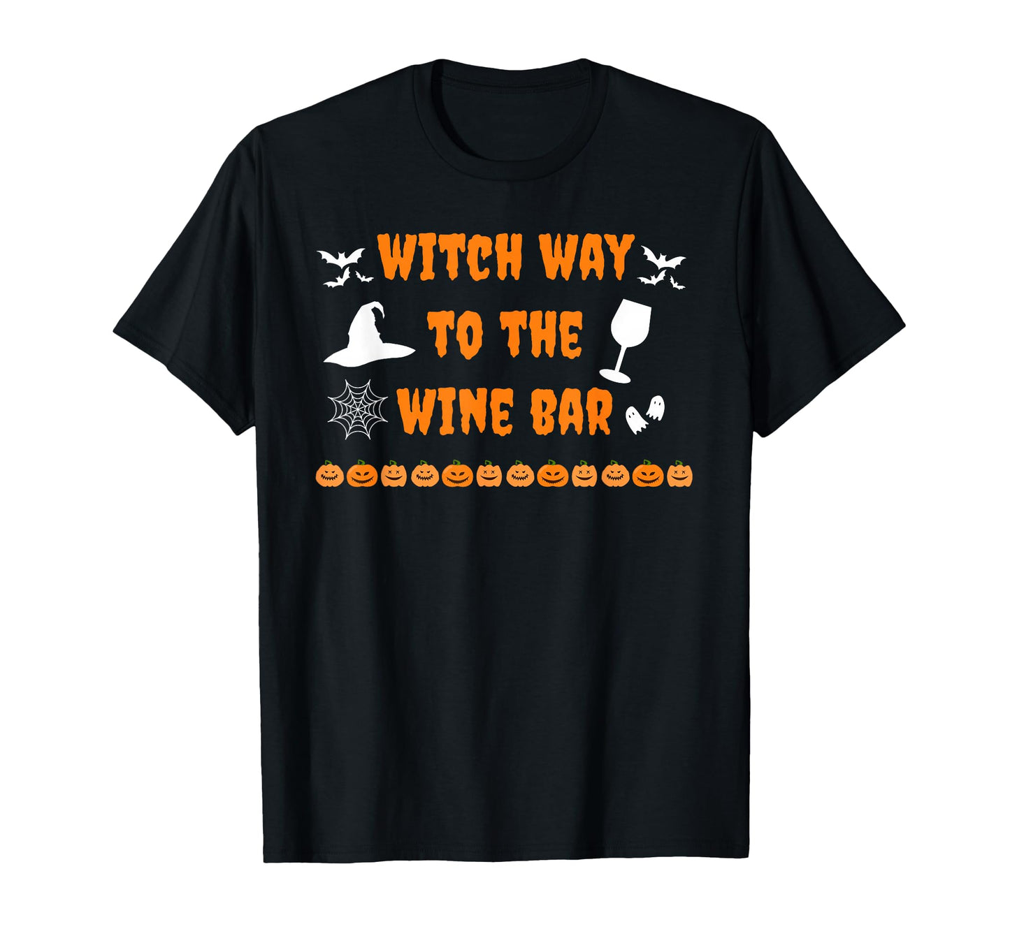 Witch Way to The Wine Bar Halloween Autumn Fall Boozy Funny T-Shirt