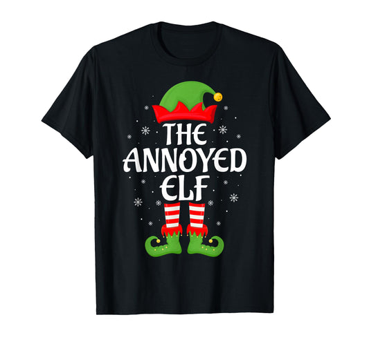 Annoyed Elf Xmas Family Matching Elf Squad Christmas T-Shirt