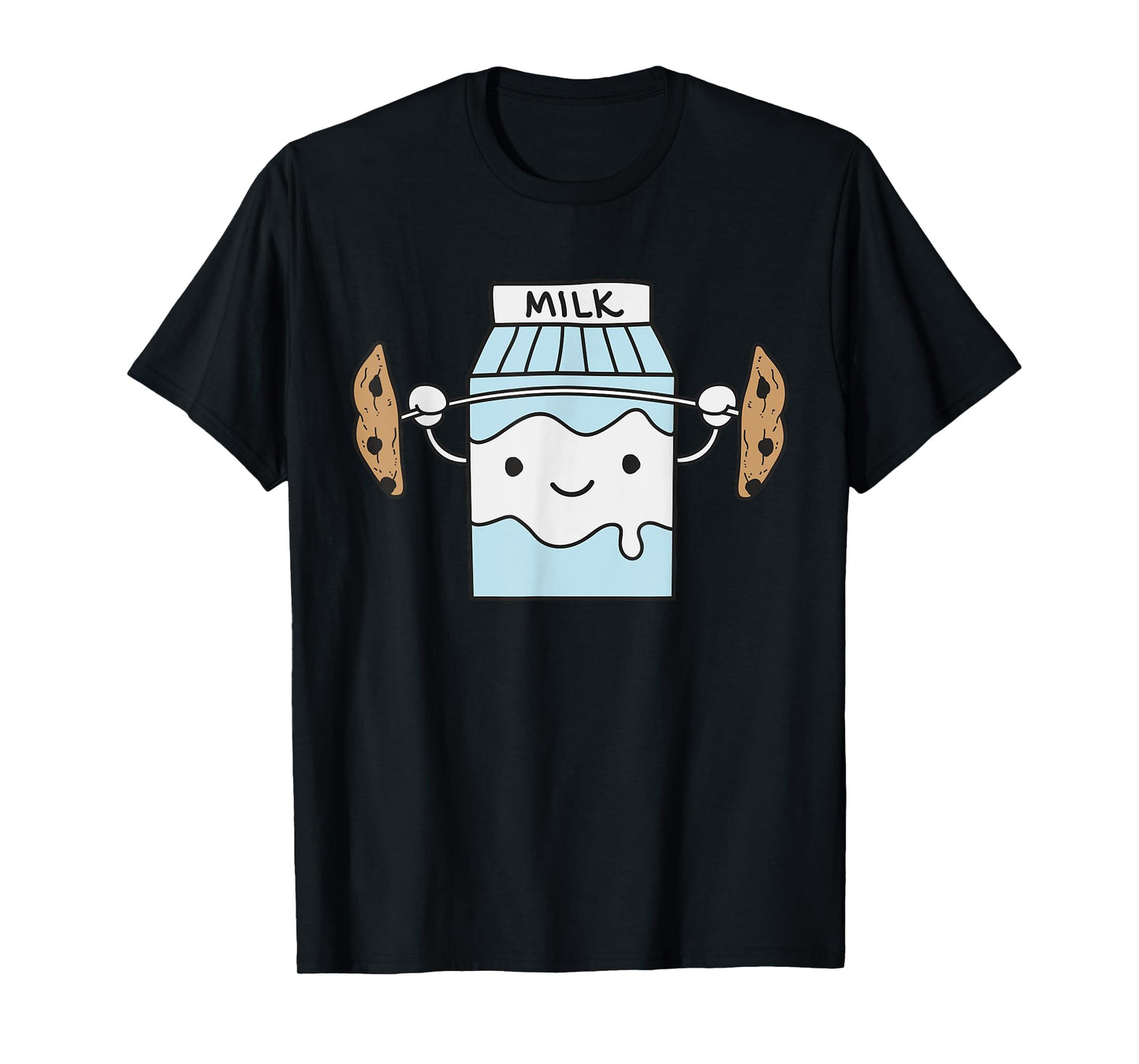 Milk Lifting Cookies Funny Food Snatch Squat Barbell Gym T-Shirt