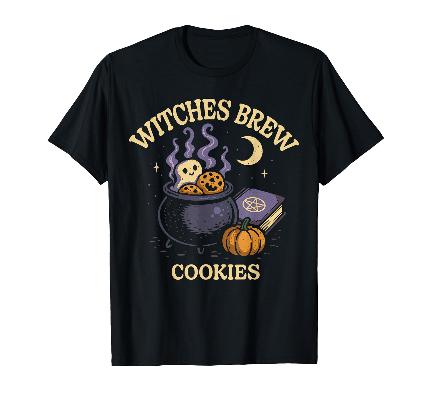 Halloween Witch Cauldron Witches Brew Cookies Funny Ghost T-Shirt