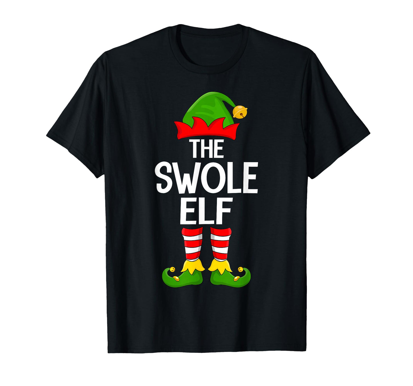 Swole Elf Xmas Matching Family Elf Squad Christmas T-Shirt