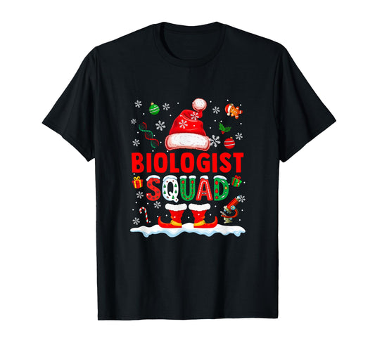 Biologist Squad Men Job Christmas Santa Costume Bow Tie T-Shirt