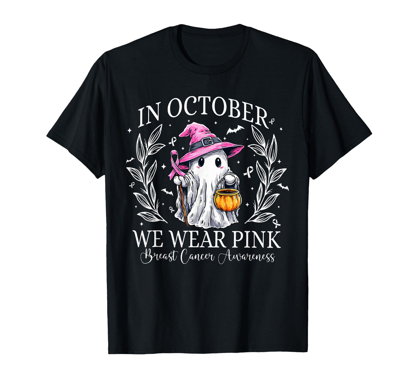 Breast Cancer Awareness Women Girls We Wear Pink in October T-Shirt