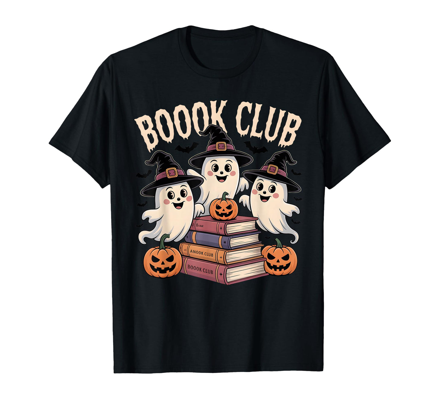 Boo Ghost Book Club Books Halloween Teacher School Outfit T-Shirt