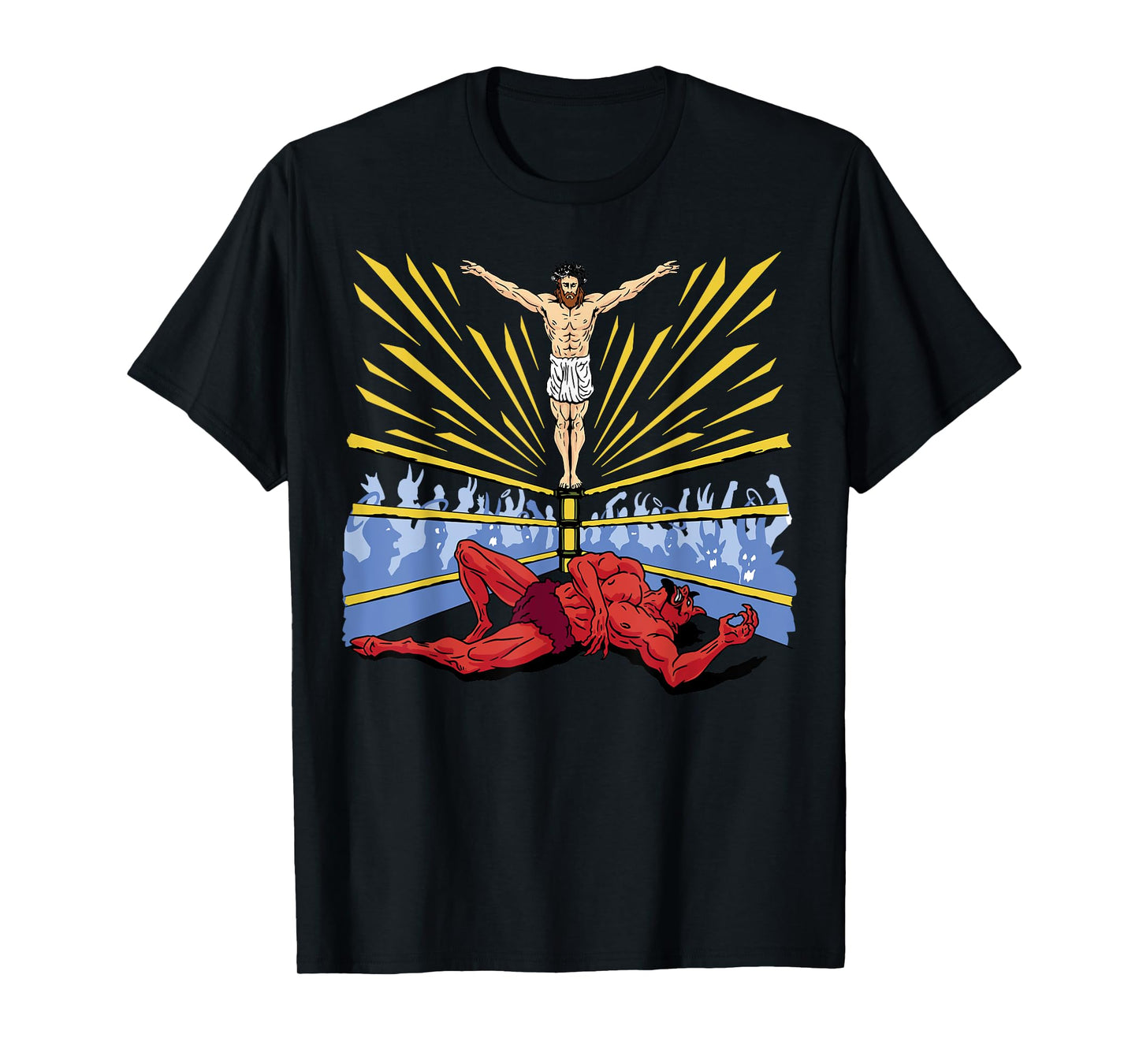Jesus Wrestling Satan T-Shirt