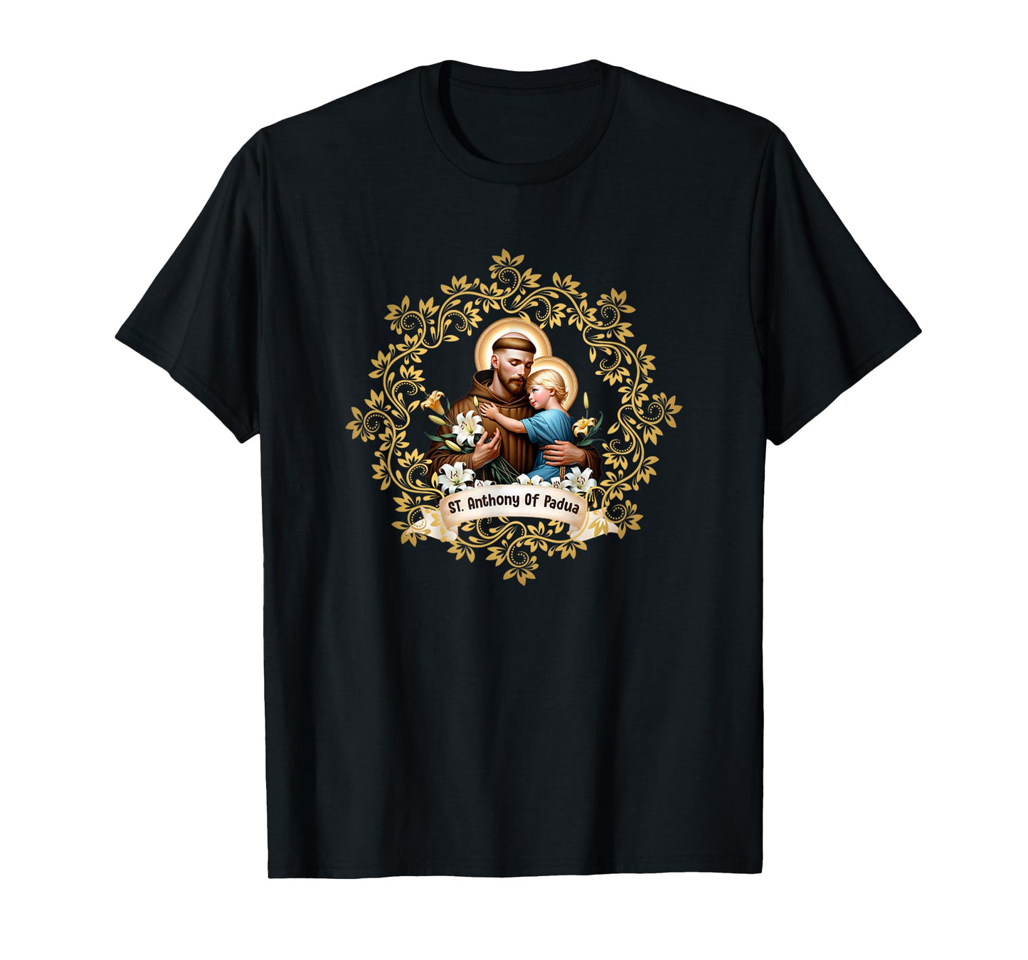 Vintage St Anthony Of Padua Catholic Saint Infant Jesus T-Shirt