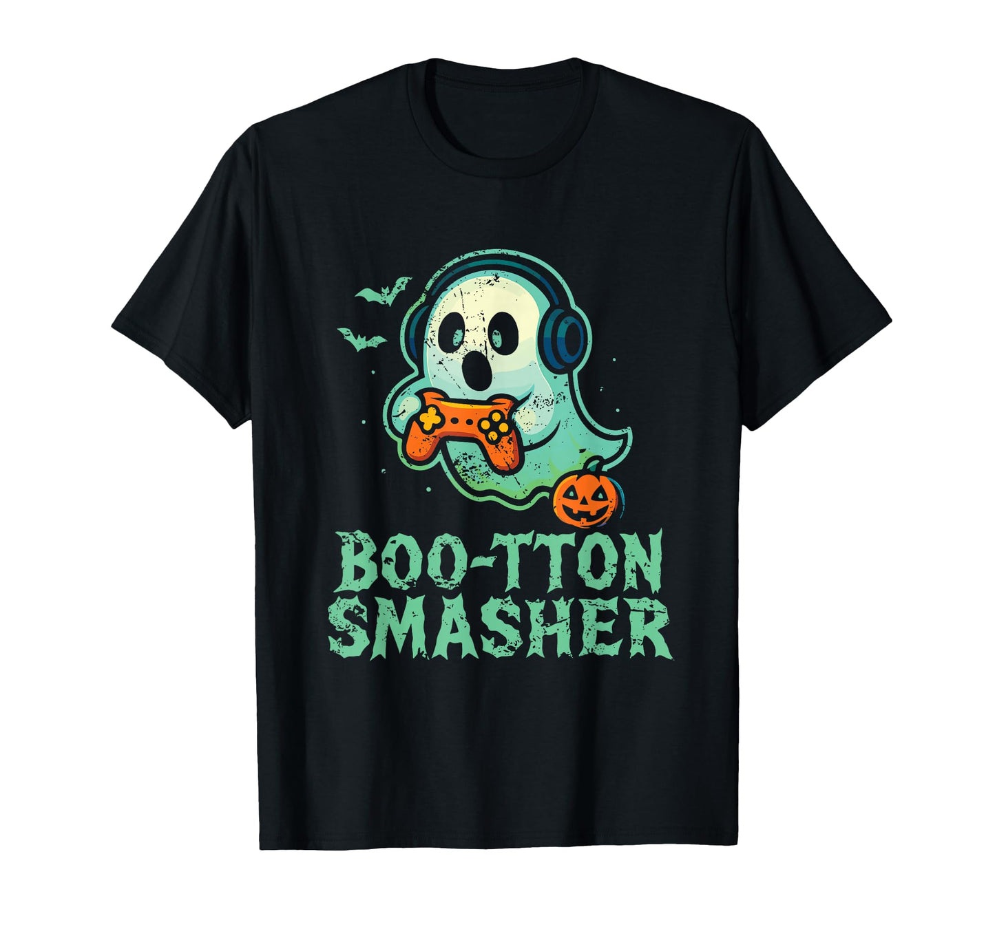 Boo-tton Smasher Gaming Ghost T-Shirt