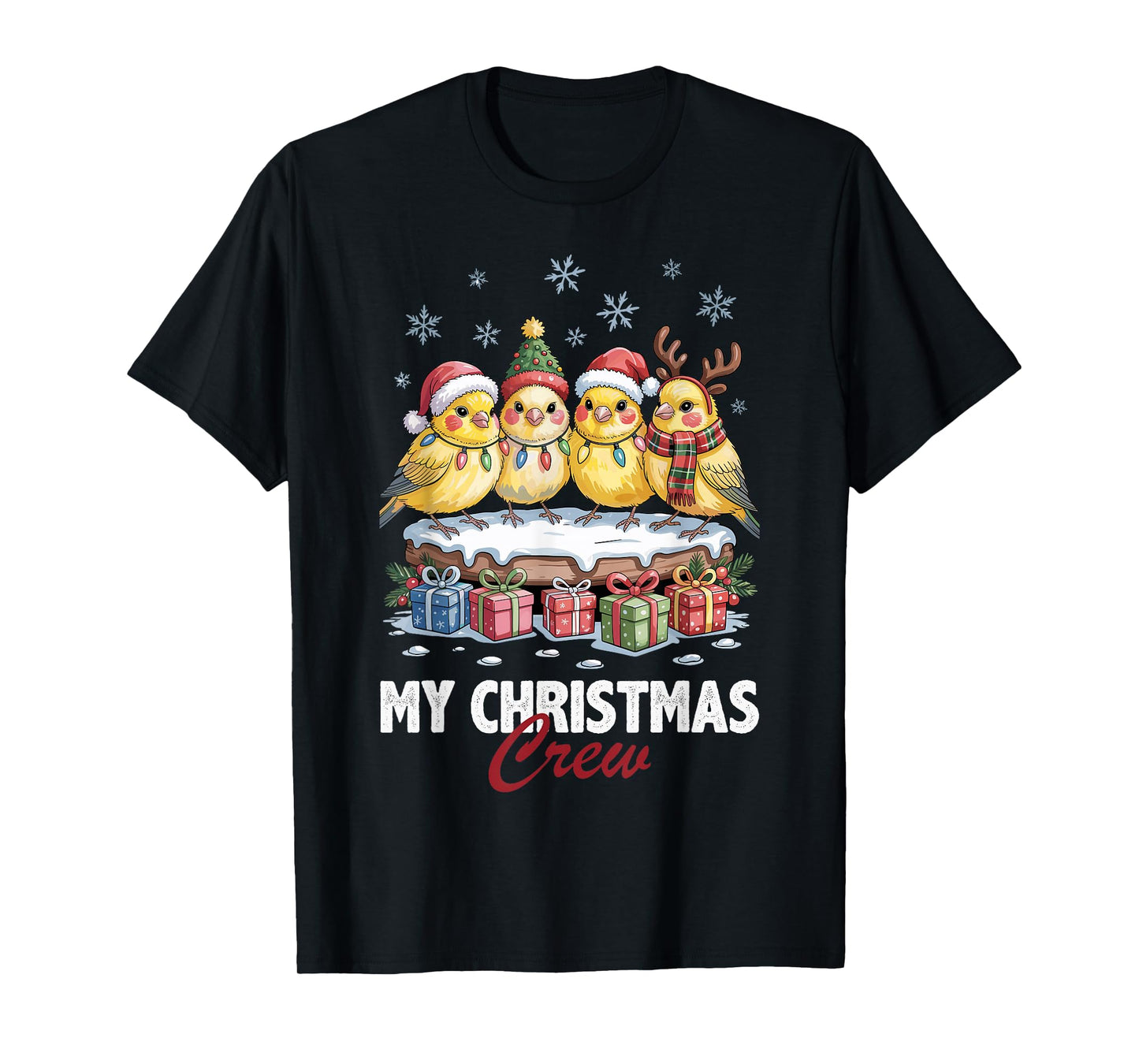 Canary Christmas Crew Cute Bird Lovers Funny Holiday Pajama T-Shirt