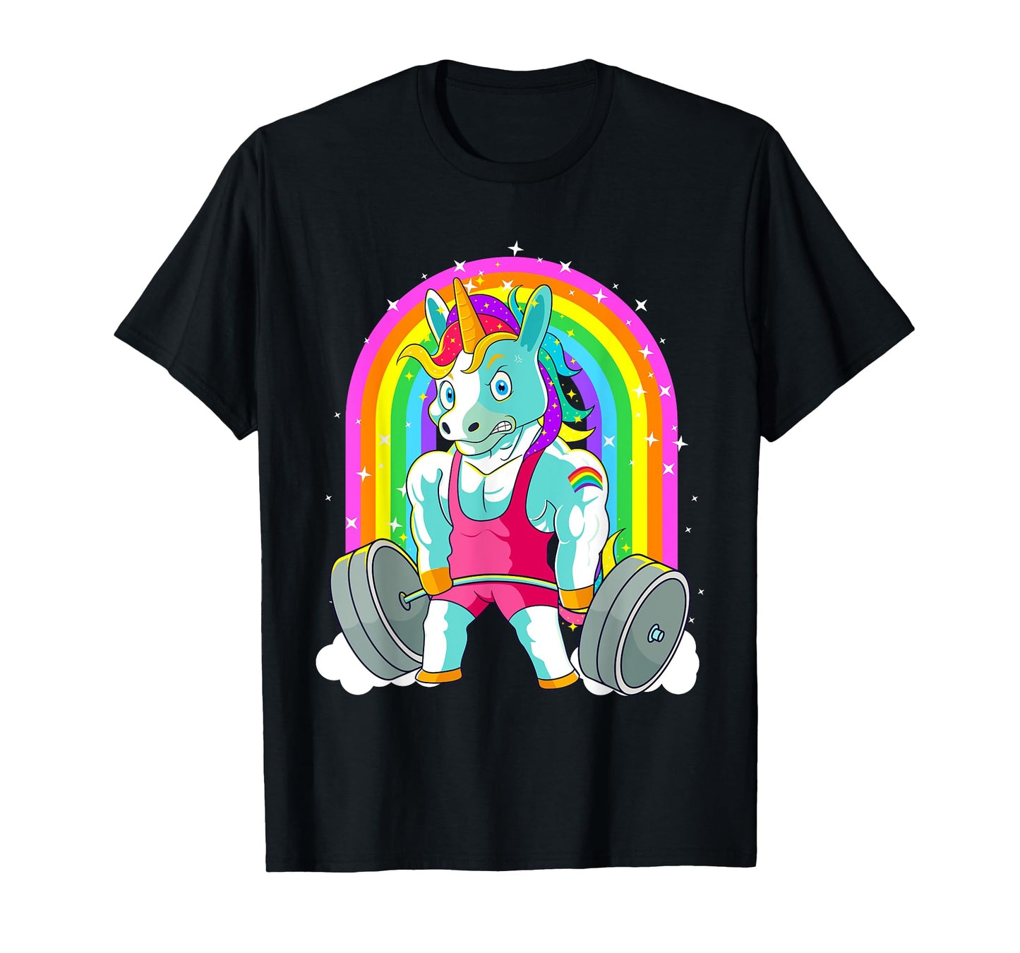 Gym Unicorn Deadlift Weightlifting Workout Pride Men Women T-Shirt