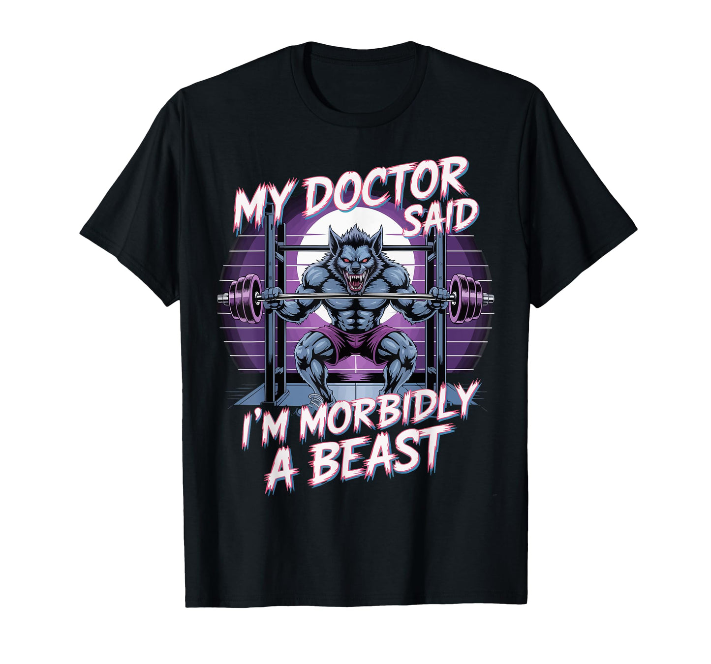 Funny Gym Workout Werewolf Muscle T-Shirt