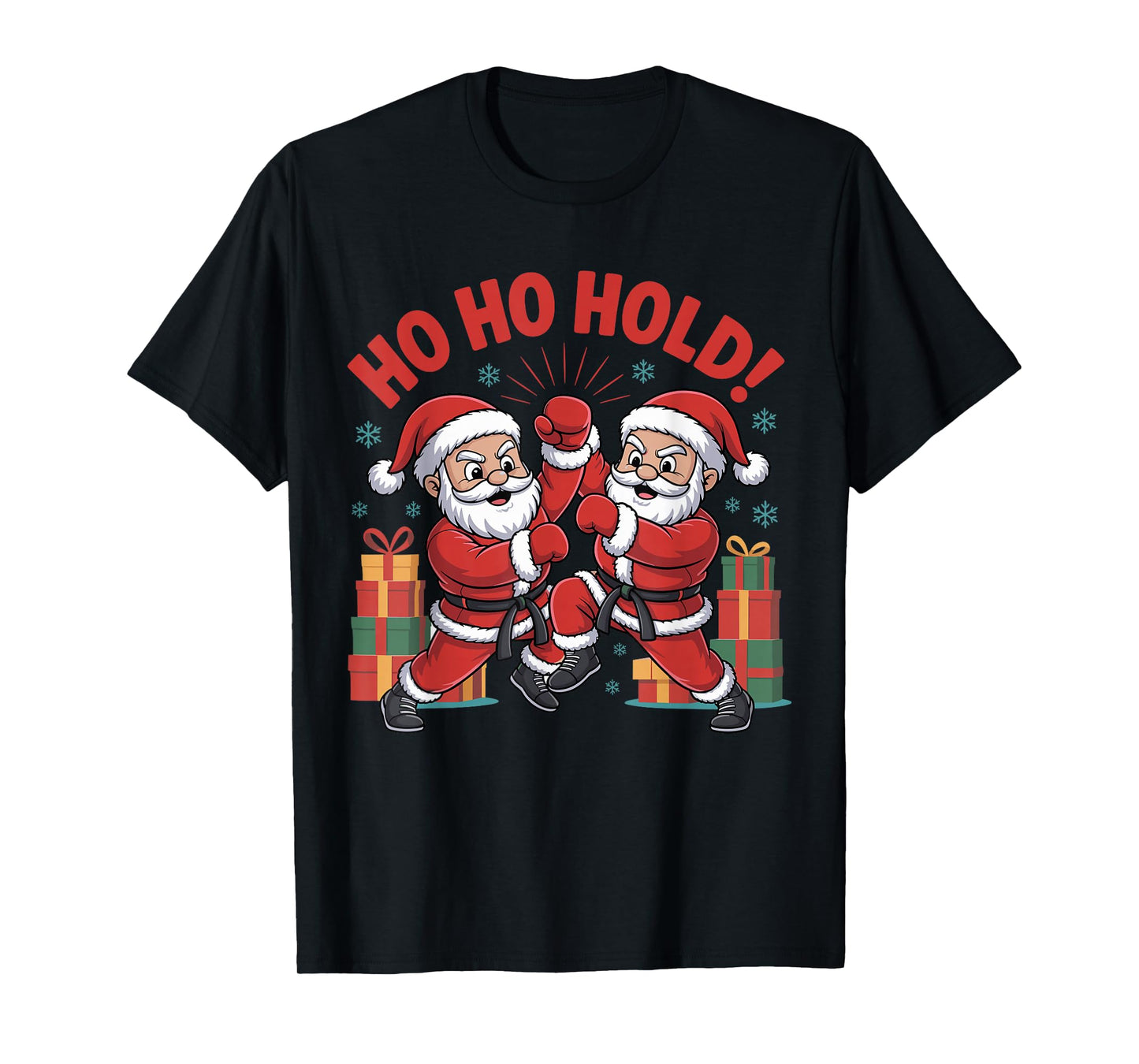 Funny Santa Playing Karate Martial Art Christmas Xmas Pajama T-Shirt