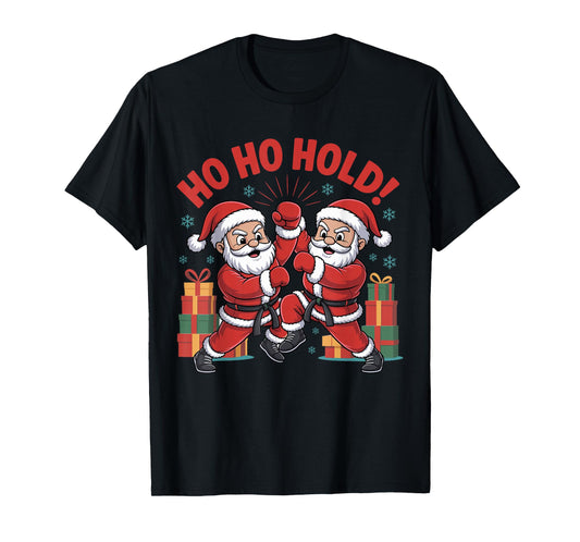 Funny Santa Playing Karate Martial Art Christmas Xmas Pajama T-Shirt